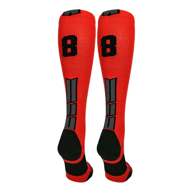 Red/Black Player Id Over the Calf Number Socks (#88, Medium) - #88 ...