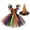 Orange, variant on Halloween Witch Costume Dress for Kids Girls, Toddler Flutter Sleeve Dress Print, , Wine 2-3 Years