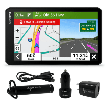 Garmin RV Cam 795, Large, Easy-to-Read 7” GPS RV Navigator, Built-in Dash Cam, Automatic Incident Detection, Custom RV Routing with Wearable4U Power Pack Bu