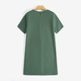 thumbnail image 4 of ZANZEA Women Short Sleeve Pocket Mini Dress Solid Color Vintage Straight Dresses, 4 of 15