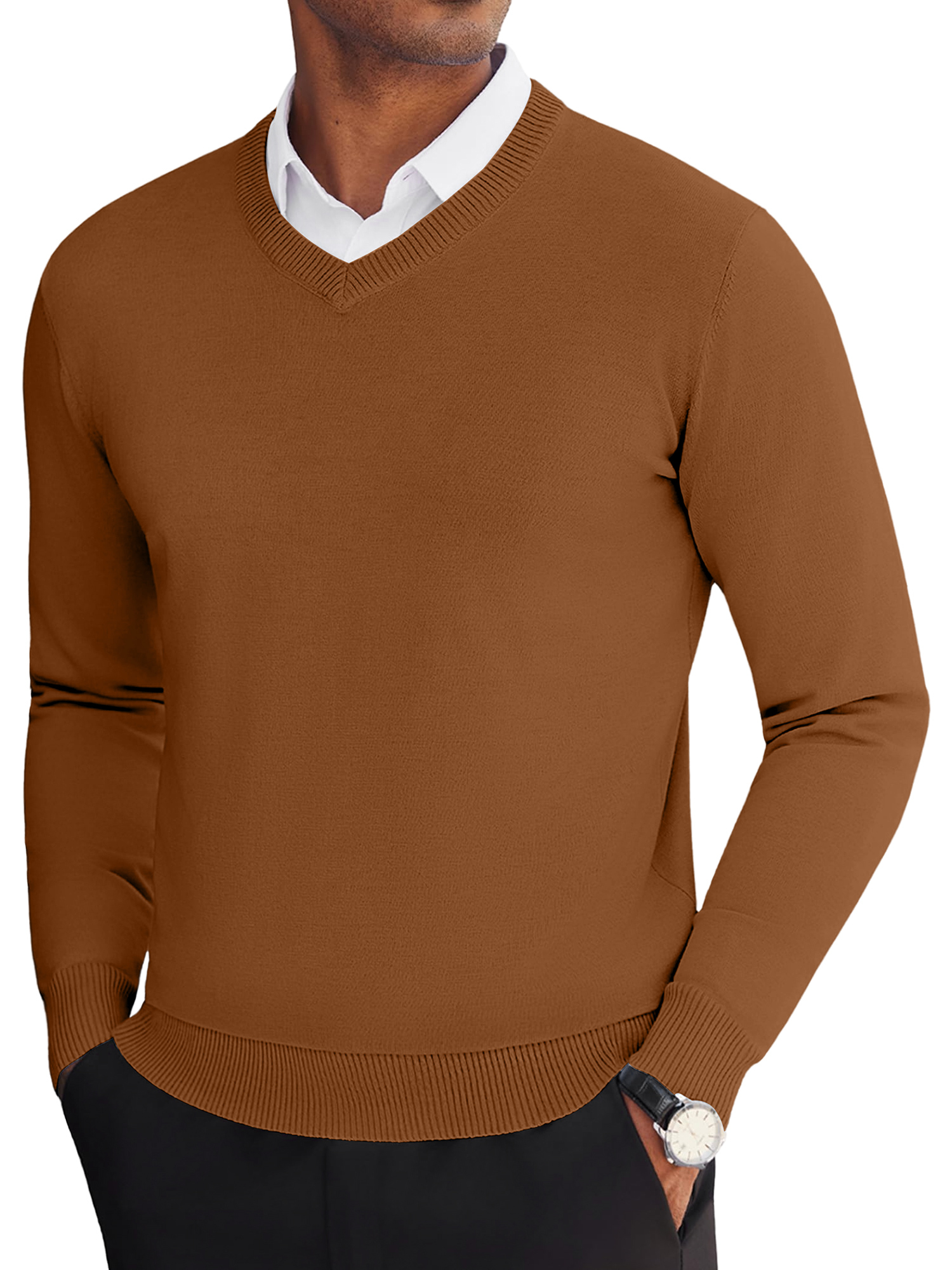 HAOMEILI Men's V-Neck Pullover Sweater photo 1
