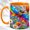 Orange, variant on Rainbow Dragonfly Coffee Mug, Garden Insect Mug, Ceramic 11 oz