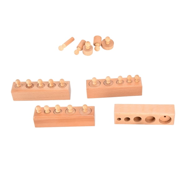 Wooden Mini Cylinder Block Materials, Cylinder Socket Educational Brain Exercise  for Early Childhood Development for Toddlers Ohye Home Cylinder Socket