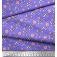 thumbnail image 3 of Soimoi Purple Modal Satin Fabric Baubles Christmas Printed Fabric 1 Yard 42 Inch Wide, 3 of 3