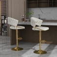 thumbnail image 2 of Lumibee Set of 2 Modern Velvet Adjustable Bar Stools with Backs Set of 2 - Ivory, 2 of 5