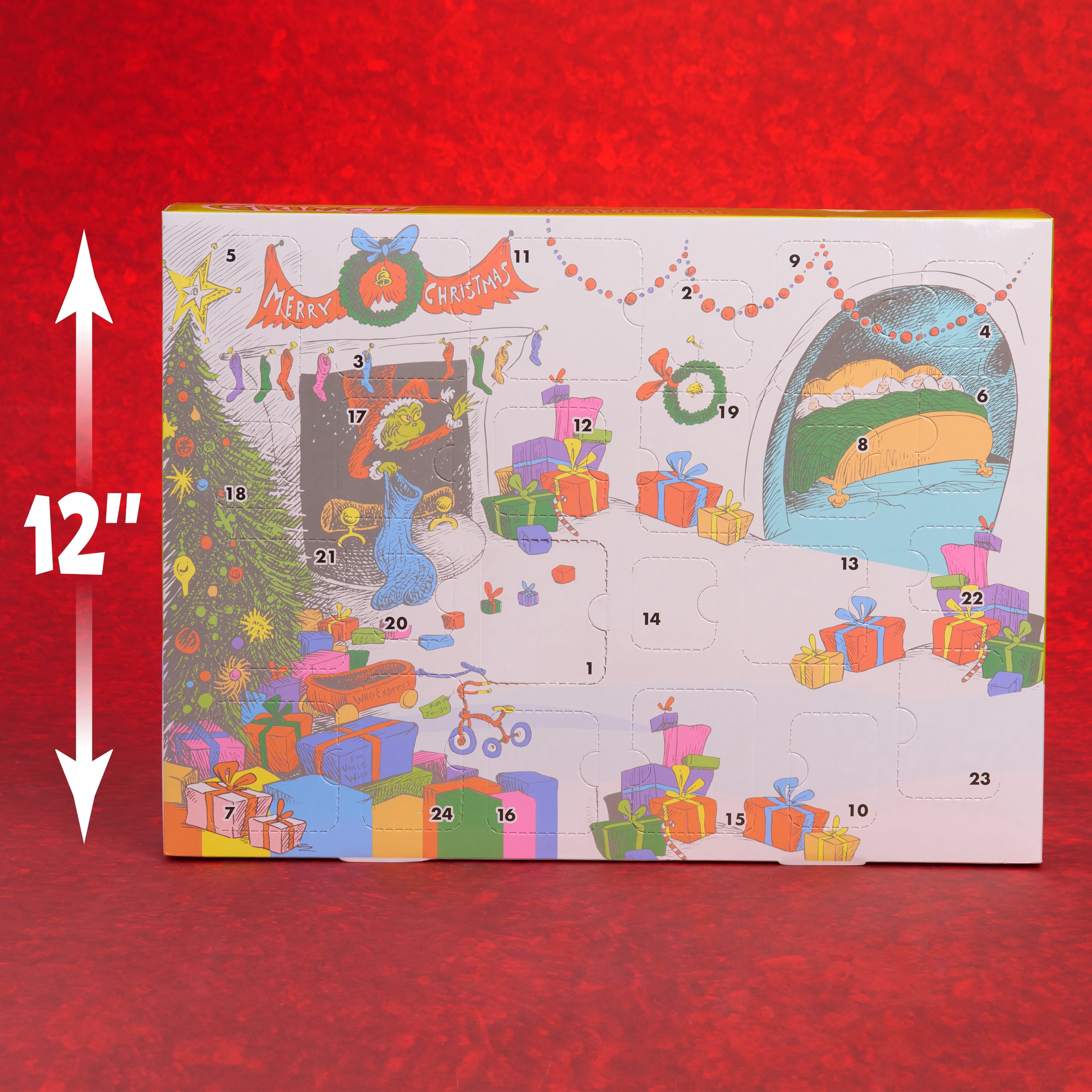Dr. Seuss the Grinch Advent Calendar, 24-Piece Holiday Countdown, Kids’ Toys by Just Play, Ages 3 Up