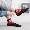 thumbnail image 2 of Rateoe Red Moon Lava Pattern Quarter Crew Socks,Toe Seamed Ankle Socks,Cotton Cushioned Breathable Athletic Crew Sports Socks, 2 of 7
