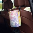 thumbnail image 5 of Round Car Trash Can 7×5.9in Waterproof, Durable, Not Easy To Fade, Easy To Install And Disassemble To Prevent Interior Pollution White Tie-Dye Background Rainbow Colors_4, 5 of 7