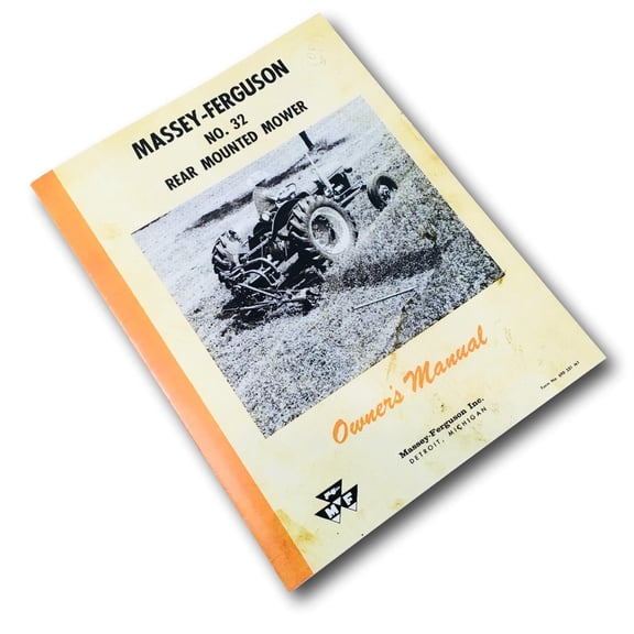 Massey Ferguson No 32 Mower Operators Owners Manual Bar Sickle Guard Mf Section