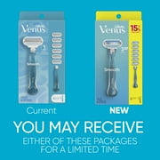 Venus Smooth Razor for Women, 3 Blades, Manual Razor, Handle and 6 Razor Blade Refills, Blue