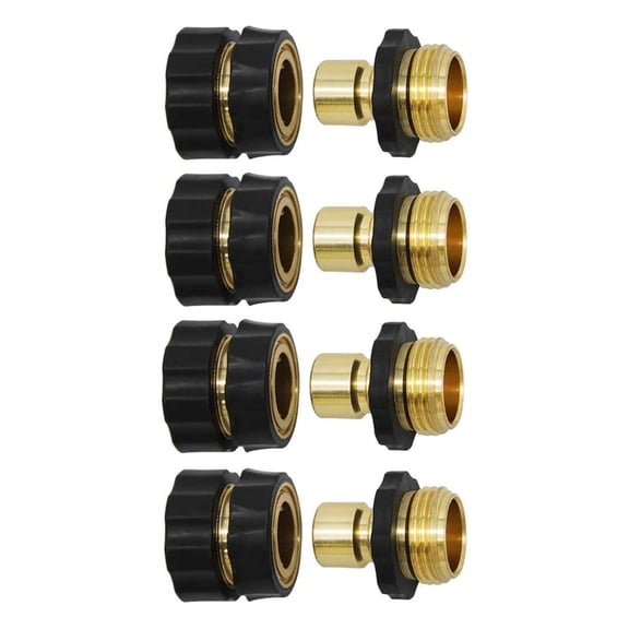 3/4 Inch Garden Hose Fitting Quick Connector, Male & Female Set, Universal Hose Adapter.(4pcs)