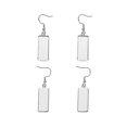 thumbnail image 1 of Ganchos de alambre para pendientes de acero inoxidable con bandejas rectangulares en blanco para configuración de pendientes de cabujón, bandeja colgante en blanco para pendientes, 1 of 5