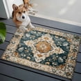 thumbnail image 3 of 2x3 Ft Entryway Area Rug, Green Orange Boho Kitchen Rug Runner Washable Floor Mat, Ethnic Vintage Southwestern Geometric Non Slip Indoor Door Mat Throw Carpet for Bathroom Living Room Bedroom, 3 of 8
