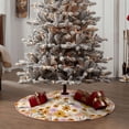 thumbnail image 4 of Daiia Boho Flowers Drawing Merry Christmas Tree Skirt , Xmas Large Lace-up Tree Skirt, Santa Snowflakes Rustic Home Decorations New Year Party Farmhouse Decor-36", 4 of 6