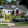 thumbnail image 5 of PHYHOO  Summer Sunflower Eucalyptus Leaves Monogram Letter H Garden Flag Double Sided Small Burlap Family Last Name Initial Outside Yard Flag White, 5 of 6