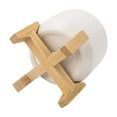 thumbnail image 6 of Mainstays 4IN White Ceramic Planter with Bamboo Stand, 6 of 9