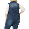 thumbnail image 3 of Agnes Orinda Plus Size Denim Vest for Women Sleeveless Lapel Classics Chambray Jackets Vest, 3 of 5