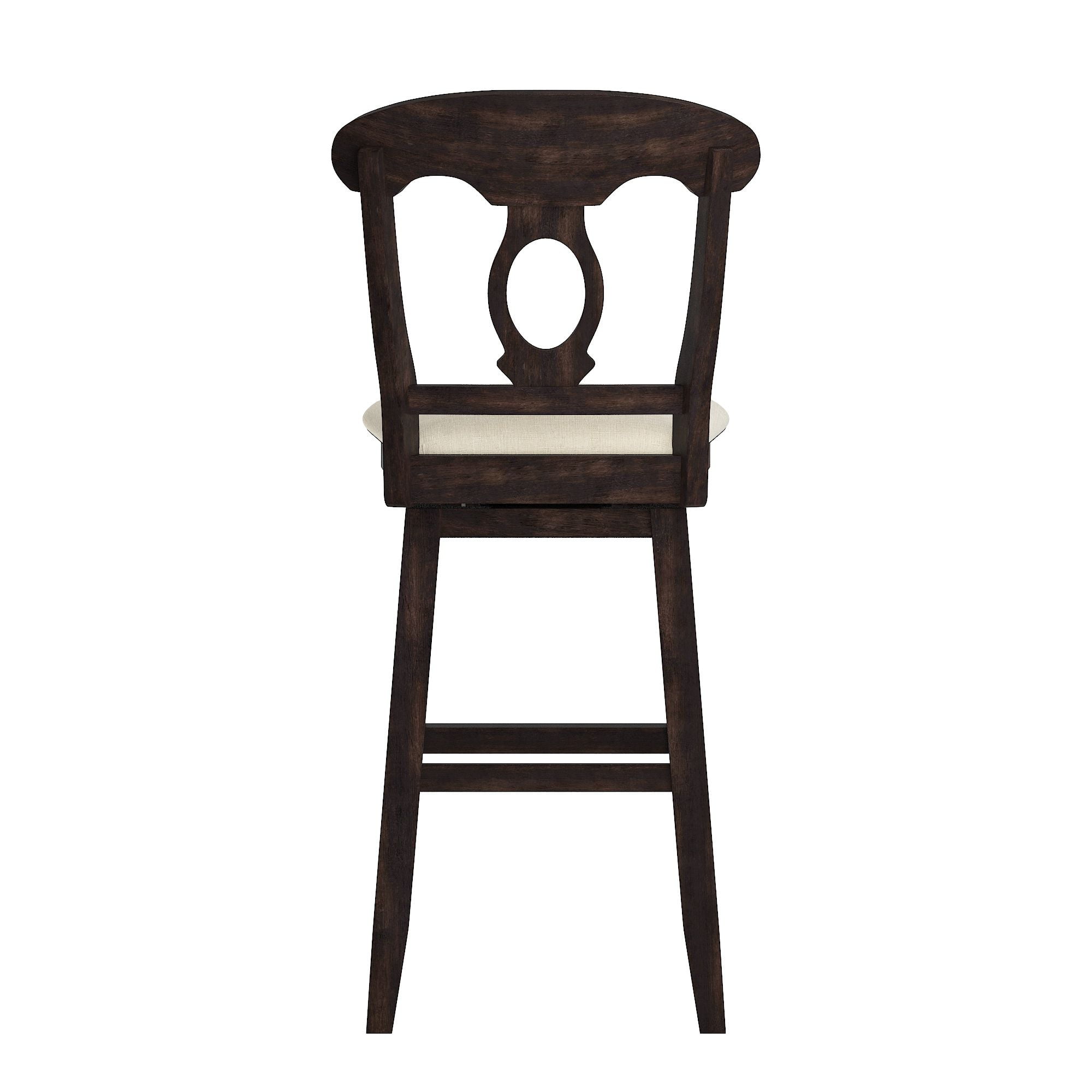 Weston Home Sheena Napoleon Back Bar Height Wood Swivel Stool, Antique Black