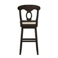 thumbnail image 2 of Weston Home Sheena Napoleon Back Bar Height Wood Swivel Stool, Antique Black, 2 of 5
