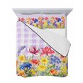 thumbnail image 7 of Purple Plaid Tulip Twin XL Size Down Alternative Comforter, Lightweight Comforter Quilt Bedding Set with Pillow Shams Spring Floral Watercolor Botanical All Seasons Bed Comforter Duvet Insert 68"x98", 7 of 7