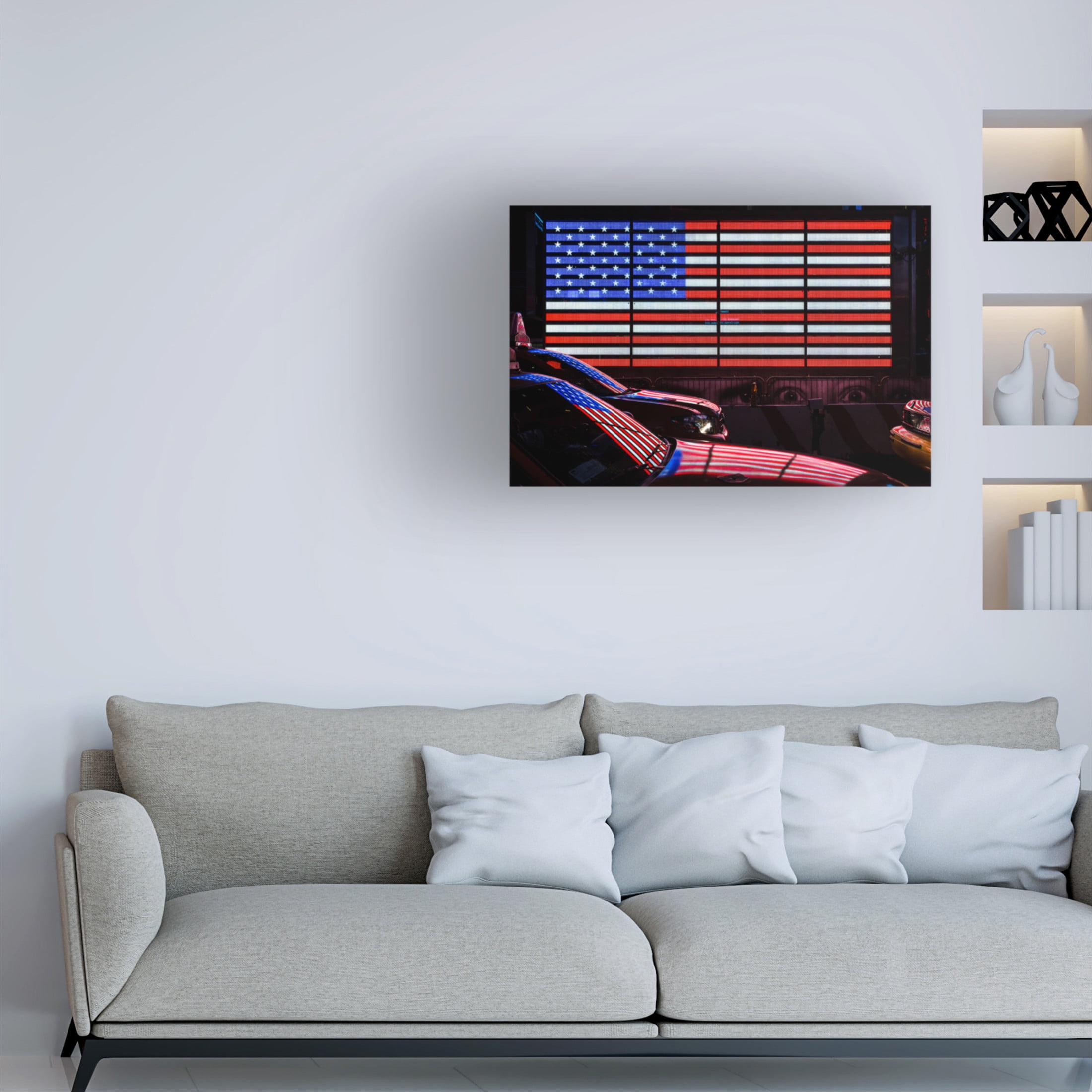 Canvas Wall Art - Herve Loire 'America Is Watching You' Wall Art for Living Room, Bedroom, or Office D?cor by Trademark Fine Art - 47 x 30 Inches