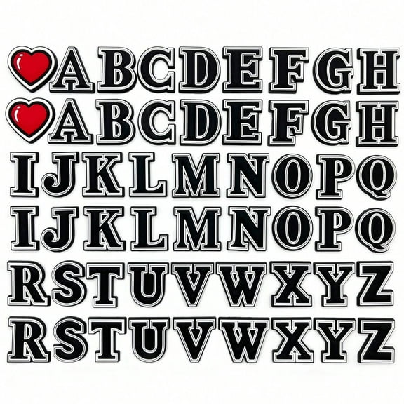 54/27/20pcs Black letter A-Z, number 0-9, shoe decoration accessories, PVC material