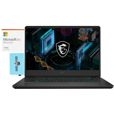 MSI GP66 Leopard 15 Gaming/Entertainment Laptop (Intel i7-11800H 8-Core, 15.6in 144Hz Full HD (1920x1080), NVIDIA GeForce RTX 3070, Win 10 Pro) with Microsoft 365 Personal , Dockztorm Hub