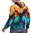 thumbnail image 6 of Picia Vibrant Rainbow Butterfly A Pattern Casual Men's Hoodie - Lightweight Hooded Sweatshirt with Kangaroo Pocket, Comfortable Pullover for Everyday, Travel-3X-Large, 6 of 7
