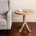 thumbnail image 5 of 23.6'' Round Wooden End Table, Wooden Pedestal Side Coffee Tables, for Living Room, Bedroom, Entryway, Equipped with Two Stands, Two Heights: 24.4'' and 28.4'', Natural, 5 of 9