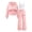 Pink, variant on Girls 3 Piece Outfit Sets Letter Print Zip Up Hoodie, White Spaghetti Strap Cami Tank Top & Camo Cargo Wide Leg Pants Casual Tracksuit for 7-14Y