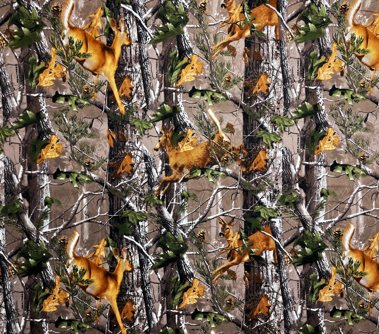 1 Yard - Deer Scenic Camo Realtree Flannel Cotton Fabric (Great for Sewing, Craft Projects, Throw Pillows & More) 1 Yard X 44" Wide