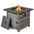 thumbnail image 1 of Gymax Table de Foyer au Propane en Rotin de 29 Po avec Roches de Lave et Housse de Protection, Cadre en Métal, 1 of 10