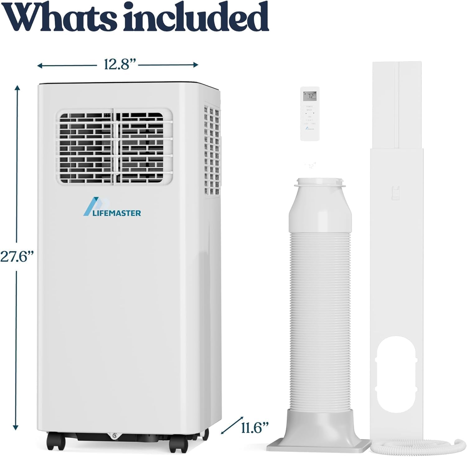 Lifemaster 10,000 BTU Portable Air Conditioner, 3-in-1 AC Unit with Remote & Installation Kit for Rooms up to 450 sq ft – Home, Office & Dorm Use