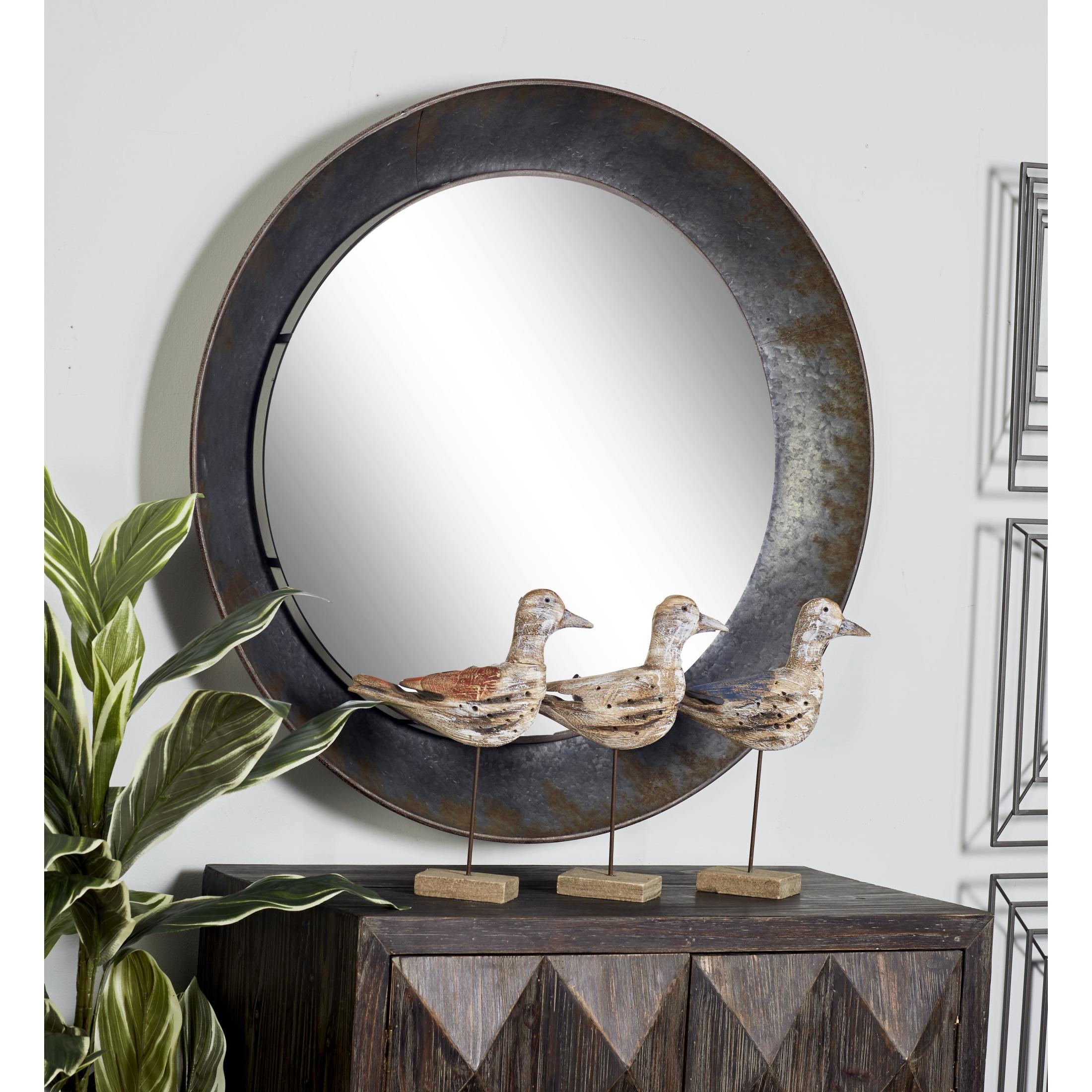DecMode 35" x 35" Gray Wall Mirror
