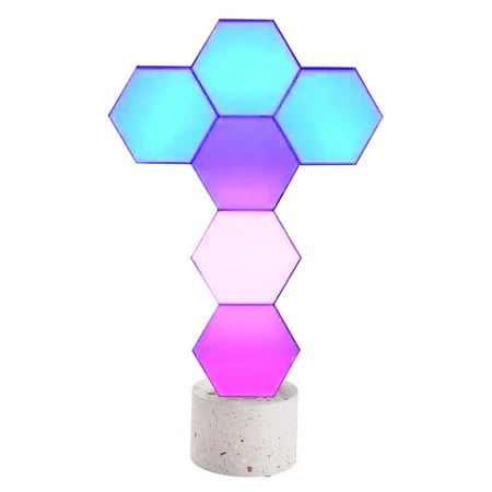 

Yescom Hexagon Smart Light Modular LED Panel DIY Voice Control WIFI 6 Pack Gifts