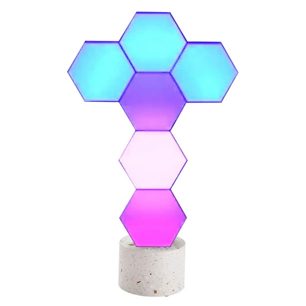Yescom Hexagone Smart Light Modulaire LED Panneau DIY Commande Vocale WIFI 6 Pack Cadeaux