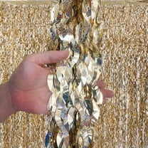 3 Pack Gold Wavy Tinsel Foil Fringe Curtains, 3.2 ft x 6.6 ft Metallic Photo Booth Backdrop Streamers for Birthday Wedding Graduation New Year Party Decorations