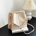 thumbnail image 5 of Stylago Women Leather Bucket Tote Bags with Ribbon Fashion Shoulder Purses Versatile Crossbody Bags Ladies Zipper Handbag Beige, 5 of 6