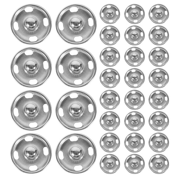 PAMINGONO Sew Snap Buttons Large Sew On Snaps Buttons Silver Brass 50 Sets Round Sewing Projects