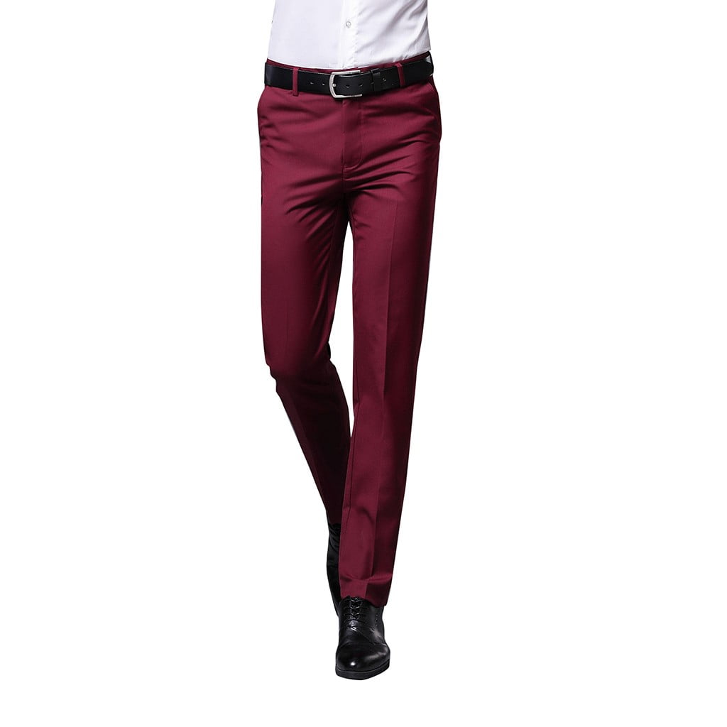 red skinny dress pants