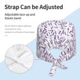 thumbnail image 3 of Cauagu Lavender Flowers Pattern 1 Pcs Working Caps,Adjustable Working Hats Elastic Scrub Hats Nurse Scrub Cap Nurse Hats Elastic Tie Back Hats Unisex,One Size, 3 of 7