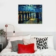 thumbnail image 4 of COMIO Starry Night Over the Rhone by Van Gogh Famous Oil Paintings Reproduction Modern Framed Giclee Canvas Print Seascape Pictures on Canvas Wall Art for Home Office Decorations 20x16inch, 4 of 4