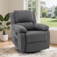 thumbnail image 1 of Lnsenfin Swivel Rocker Recliner Chair Small Recliners for Small Spaces for Living Room,Grey, 1 of 6