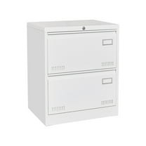 Filing Cabinet Lateral File Cabinet 2 Drawer, White Filing Cabinets with Lock, Locking Metal File Cabinets Three Drawer Office Cabinet for Legal/Letter/A4/F4 Home Offic