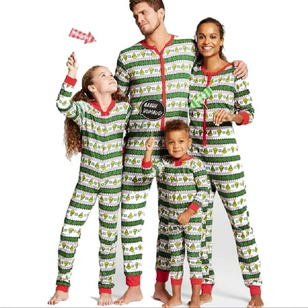 

Inevnen Christmas Pajamas for Family Stripe Sleepwear Xmas Nightwear Pajamas PJs for Adults Kids