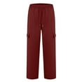 thumbnail image 4 of Women's Casual Pants High Waisted Wide Leg Sweatpants With Pockets Comfortable Soft Athletic Joggers For Everyday Wear Track Pants Buttons on Side Wide Leg Elastic Clothes Casual Sports Yoga Pants, 4 of 4