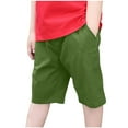 thumbnail image 2 of Plebaso Boys Girls Shorts Elastic Waist School Uniform Shorts Kids Casual Pull on Shorts with Pockets, 2 of 4