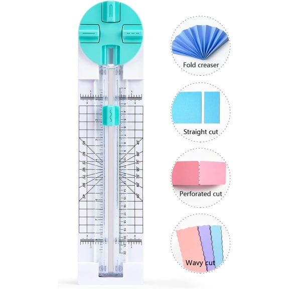 4-in-1 Paper Trimmer Craft Cutter, Straight, Wave, Dotted, Creasing Blades