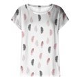 thumbnail image 4 of Aloohaidyvio Tops for Women,Women Casual Printed Short Sleeve Round Neck Pullover Blouse T-Shirt Tops, 4 of 5