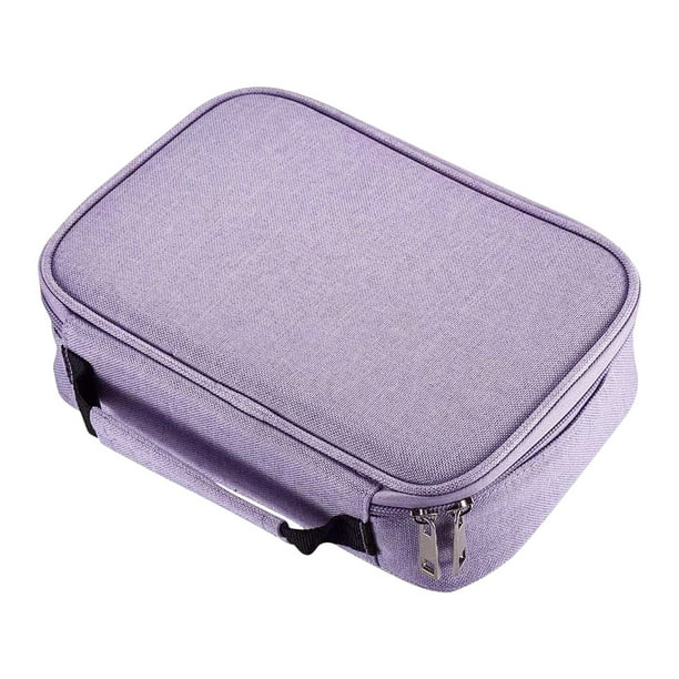 Estuche para lápices 72 Bolsa de almacenamiento con ranura | Organizador de bolígrafos de gran capacidad | 6 compartimentos | Tela portátil 420D | Asa y correa de hombro desmontable | Cierre de
